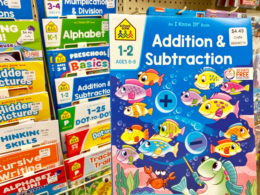 School Zone Addition & Subtraction Workbook